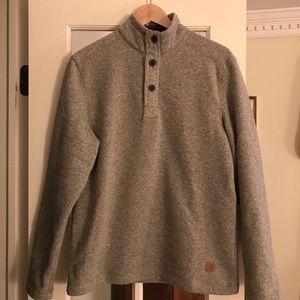 G.H. BASS & CO. Grey Knit Fleece Pullover